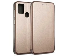 Dėklas Beline Book Magnetic Samsung A21s A217 rožinė-auksinė/rose auksinis