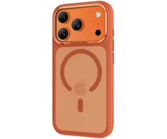 Dėklas Benks Magnetic Mist Case Metal Frame (A070) skirtas Apple iPhone 17 Pro Max oranžinės spalvos (Camera Control Button)