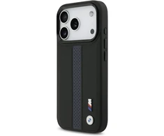 Dėklas BMW M Perforated Stripe Logo MagSafe iPhone 17 Pro mėlynas