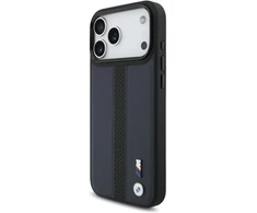 Dėklas BMW M Perforated Stripe Logo MagSafe iPhone 17 Pro Max tamsiai mėlynas