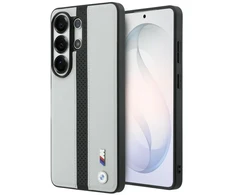 Dėklas BMW Perforated Stripe Logo MagSafe Samsung Galaxy S26 Ultra pilkos spalvos