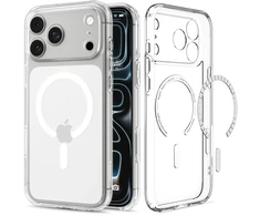 Dėklas Spigen Ultra Hybrid MagSafe, clear baltas – iPhone 18 Pro/17 Pro
