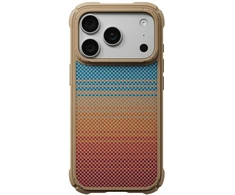 Dėklas PITAKA Cairn Case California Dream 01, skirtas iPhone 18 Pro / 17 Pro, saulėlydžio spalvos