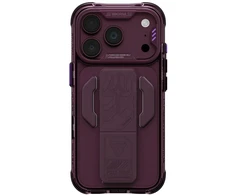 Dėklas Skinarma Helio CE Grip Stand, skirtas iPhone 18 Pro / 17 Pro, bordo spalvos