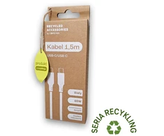 Forever perdirbtas USB-C – USB-C laidas 1,5m 3A T-01-012036