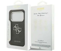 Dėklas GUESS case for IPHONE 17 Pro Max GUHCP17XP4G4SMCK (PU W/ Big 4G Classic Logo) sidabrinis juodas