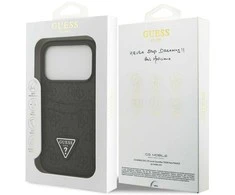 Dėklas Guess 4G Double Card Triangle skirtas Apple iPhone 17 Pro juodos spalvos