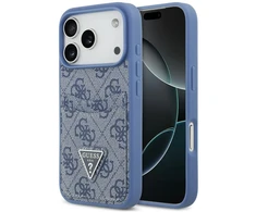 Dėklas Guess 4G Double Card Triangle, skirtas iPhone 18 Pro / 17 Pro, mėlynas