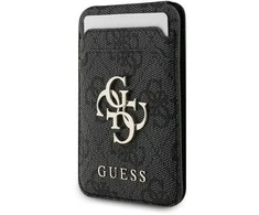 Dėklas Guess 4G Metal Logo MagSafe Cardslot Stand juodos spalvos
