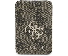 Dėklas „Guess 4G Metal Logo MagSafe Cardslot“ stovas su raudonomis spalvomis