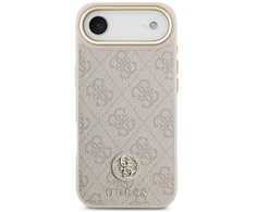 Original dėklas GUESS 4G Strass Logo & Big Strap Metal Mygtukai MagSafe skirtas Apple iPhone 17 Air pink