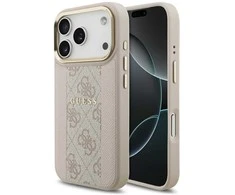 Dėklas Guess 4G Stripe MagSafe skirtas Apple iPhone 17 Pro rožinės spalvos