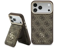 Dėklas Guess 4G su pinigine Magsafe, skirtas iPhone 18 Pro Max / 17 Pro Max, rudas