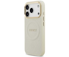 Dėklas Guess Peony Hot Stamp MagSafe Case for iPhone 17 Pro - rusvai gelsvas