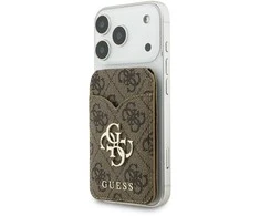 Dėklas „Guess PU 4G Mirror MagSafe“ kortelių stovas, rudas