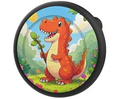 Dėklas Hurtel Dėkliukas ženkliukas skirtas AirTag – juodos spalvos su dinozauro vaizdu