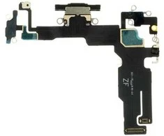 Dėklas Iphone Lcd „iPhone 15“ lankstus laidas su įkrovimo jungtimi, juoda
