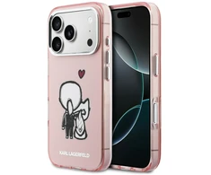 Dėklas Karl Lagerfeld Karl &amp; Choupette Back MagSafe Case for iPhone 17 Pro - Rožinė