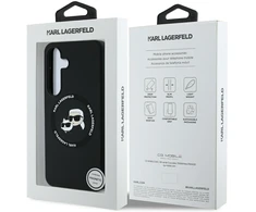 Dėklas Karl Lagerfeld Silicone Double Heads And Circle MagSafe Samsung Galaxy S25+ juodos spalvos