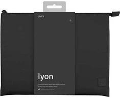 UNIQ Lyon Case laptop Sleeve 16″ midnight juodos spalvos Atsparus vandeniui RPET