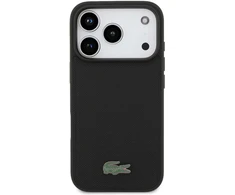 Lacoste Iconic Petit Pique MagSafe dėklas + Wallet skirtas Apple iPhone 17 Pro juodos spalvos