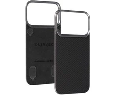 Dėklas Liavec Carbon Layer Magsafe Aramid Fiber Cover skirtas Apple iPhone 17 Pro Max juodas