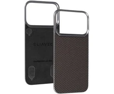 Dėklas Liavec Carbon Layer Magsafe Aramid Fiber Cover skirtas Apple iPhone 17 Pro auksinis