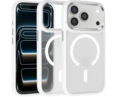 Dėklas Liavec Cloudy Case with Metal Camera Frame do Iphone 18 Pro Max/17 Pro Max balta (Camera Control Button)