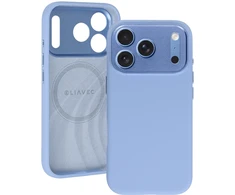 Liavec Silk Shield dėklas su metaliniu kameros rėmeliu, skirtas iPhone 18 Pro/17 Pro, šviesiai mėlynas