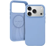 Dėklas Liavec Silky Case with Metal Camera Frame do Iphone 18 Pro/17 Pro Šviesiai mėlynas