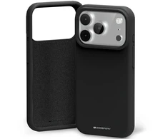 Mercury Silicone dėklas skirtas Apple iPhone 17 Pro juodos spalvos