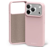 Mercury Silicone dėklas, skirtas iPhone 17 Pro, rožinės spalvos ir smėlio spalvos