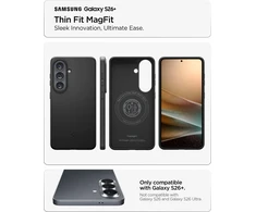 Dėklas Spigen Thin Fit MagSafe, juodos spalvos – Samsung Galaxy S26+
