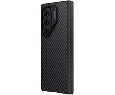 Dėklas Nillkin Synthetic Fiber Pro Magnetic skirtas Samsung Galaxy Z Fold 7 suderinamas su MagSafe – juodos spalvos