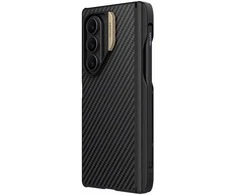 „Nillkin“ sintetinio pluošto PRO magnetinis rašiklio lizdo dėklas, skirtas „Samsung Galaxy Z Fold 7“, auksinis