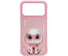 „Nimmy Cool&amp;Cute 2.0“ triušio dėklas, skirtas „iPhone 17 Pro Max“ – rožinis