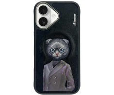 Dėklas Nimmy Magnetic fashion cute pet MagSafe skirtas Apple iPhone 16 juodos spalvos