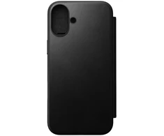 Dėklas Nomad Modern Leather Folio, juodas - iPhone 16 Plus