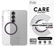 Dėklas Panzer Glass CARE by PanzerGlass Flagship Urban Combat Violetinė QI Samsung Galaxy S25 skaidrus