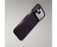 Dėklas PITAKA Edge Argyle MagSafe, skirtas iPhone 18 Pro Max / 17 Pro Max, mėlynas-raudonas