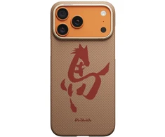 PITAKA Edge Case Ink Horse Painting iPhone 17 Pro dėklas auksinis ir jade
