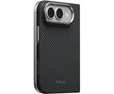 Dėklas PITAKA Edge Case MagSafe, skirtas iPhone, Duo, juoda-pilka