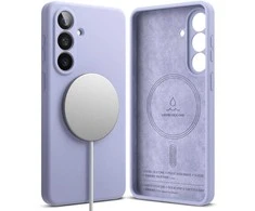 Dėklas „Ringke“ silikoninis magnetinis „MagSafe“ „Samsung Galaxy S26+ Plus“ levandų spalvos