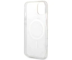 Rinkinys Guess GUBPP14SHMEACSH Case+ Charger iPhone 14 6,1" baltas kietas dėklas Marble MagSafe