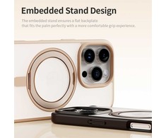 Dėklas Rock Rotating Stand Soft Touch Series Magnetic Apple iPhone 16 Pro Max aukso spalvos