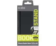 Dėklas SBS Wallet smooth for Xiaomi Redmi Note 15 Pro 4G, juodos spalvos