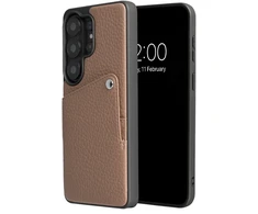 Dėklas Selencia Riva nugarėlė su kortelių dėklu, skirta Samsung Galaxy S26 Ultra – Mocha Brown