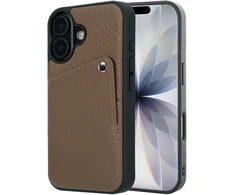 Dėklas Selencia Riva nugarėlė su kortelių dėklu, skirta iPhone 17 – Mocha Brown