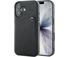 Dėklas Selencia Riva nugarėlė su kortelių dėklu, skirta iPhone 17 – Juoda