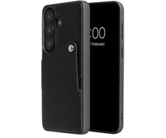 Dėklas Selencia Riva nugarėlė su kortelių dėklu, skirta Samsung Galaxy S26 Plus – Juoda